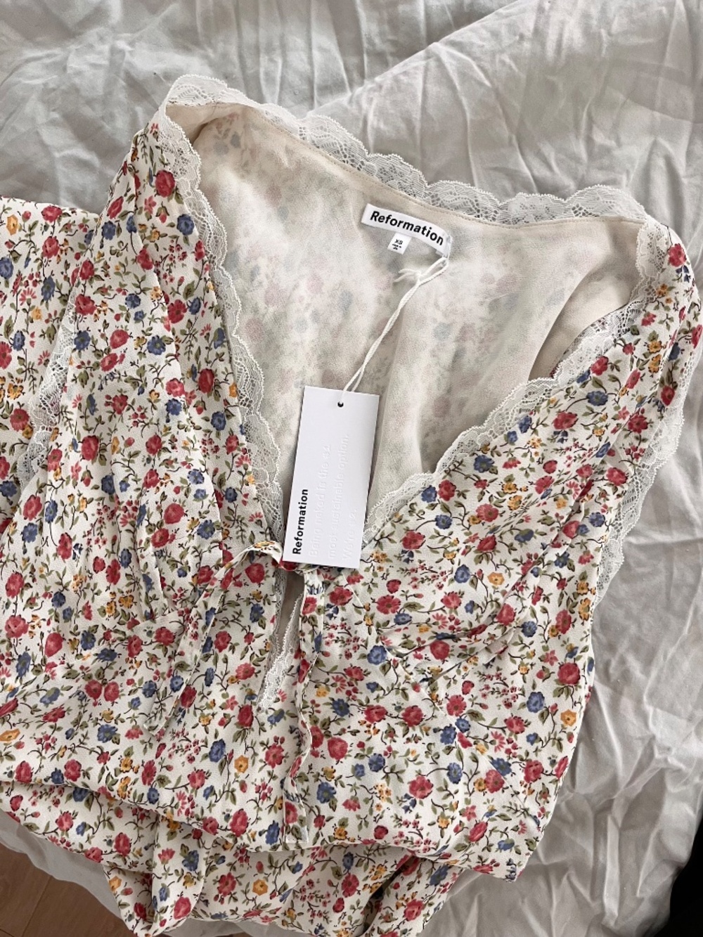 Reformation Sharla Dress Ivory - Size XS - Picture 2 of 4